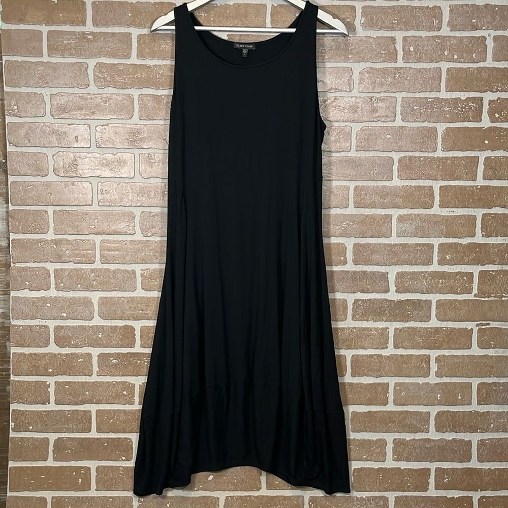 EILEEN FISHER Tank Dress Bubble Black size Large